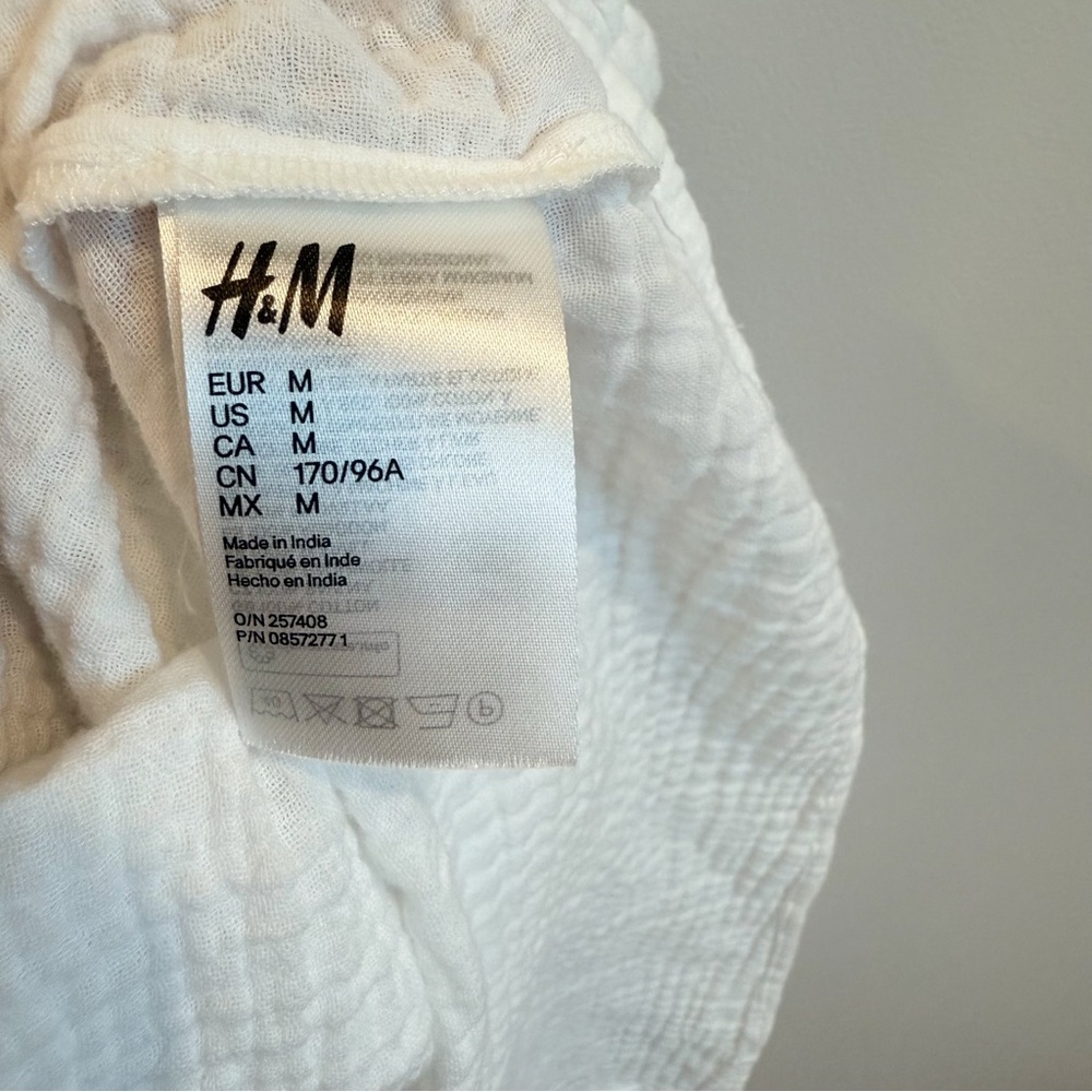 H&M White Cotton Long Sleeve Maxi Dress - Picture 11 of 12